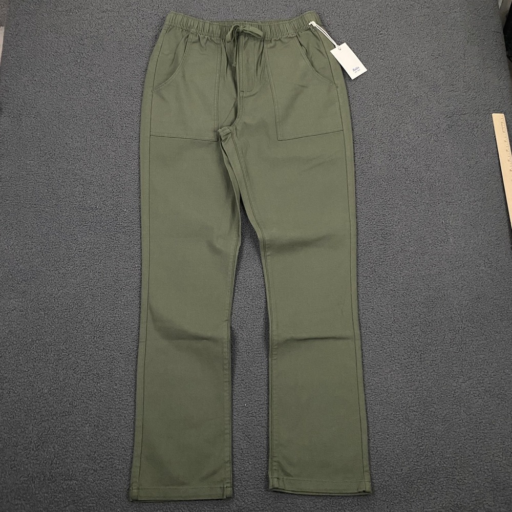 Katin Trails Pant Elastic Mens Medium Olive Green Waist Drawstring Surf Skate